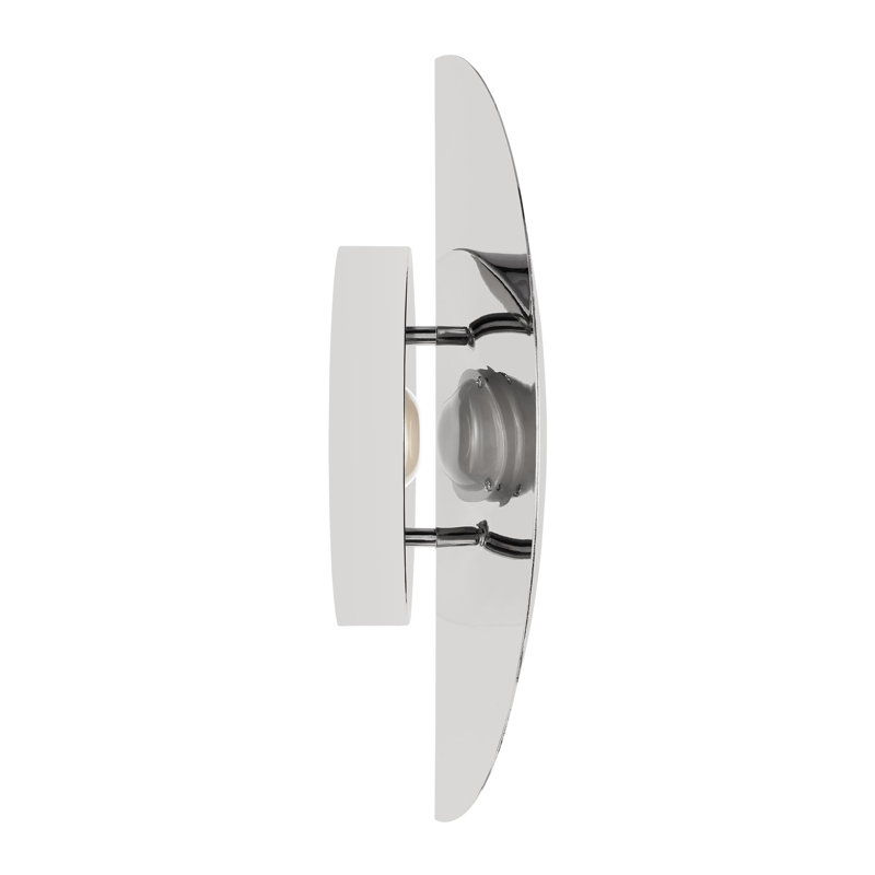 Keef Steel LED Armed Sconce, Polished Nickel, Polished Nickel