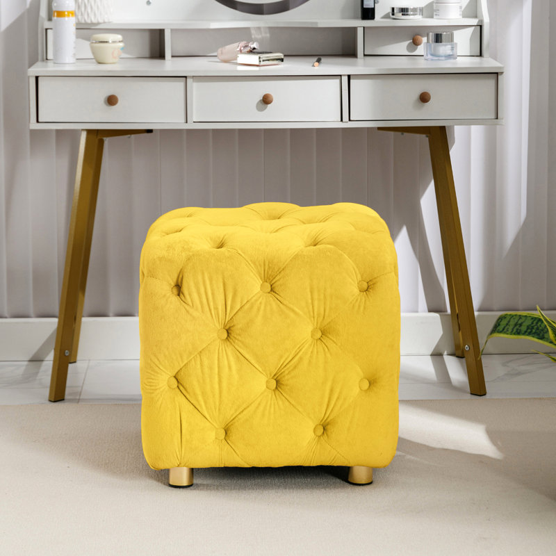 Fauteuil de maquillage en velours jaune, Jaune