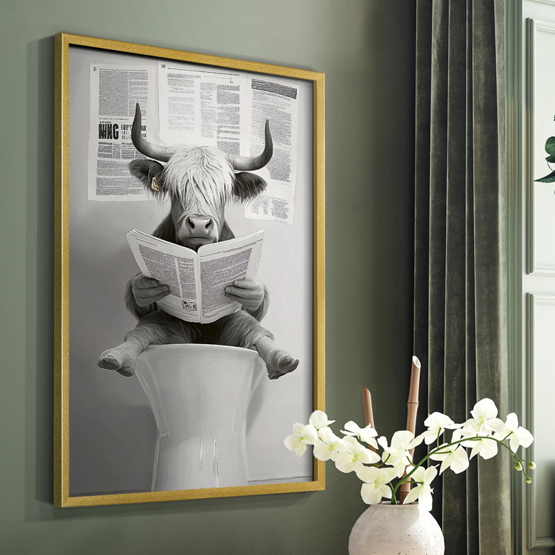 Animal encadré, reproduction encadrée prête à être accrochée, H 10 po x l 8 po, Or
