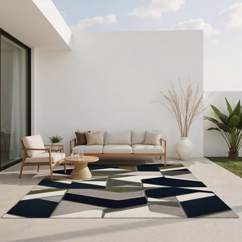 Cosmic Flares Indoor And Outdoor Area Rug, Rectangle 5' x 7'