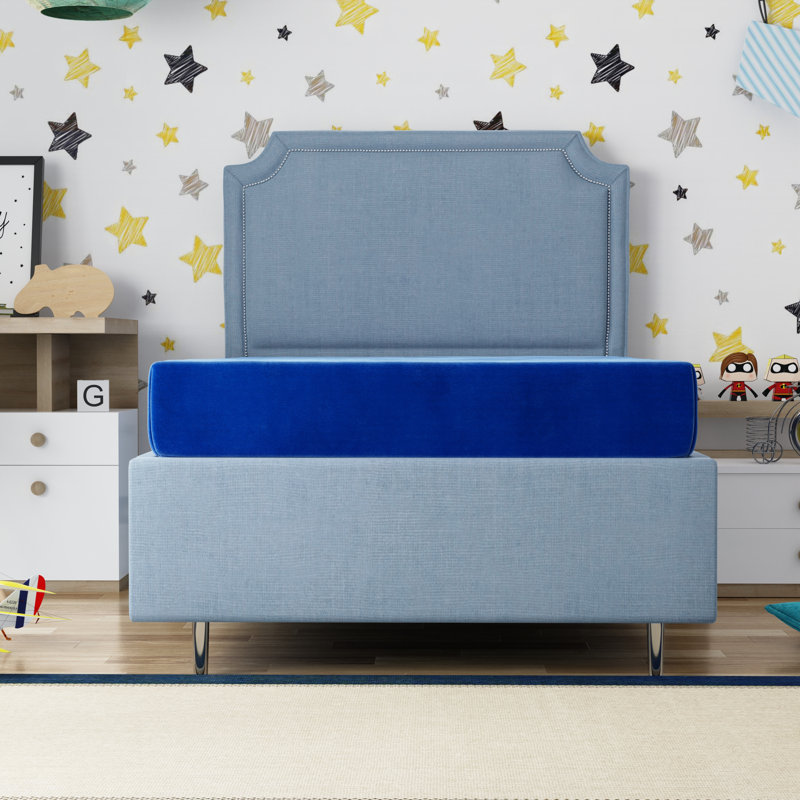 Matelas double bleu pour enfants avec housse résistante à l'eau, Lit double