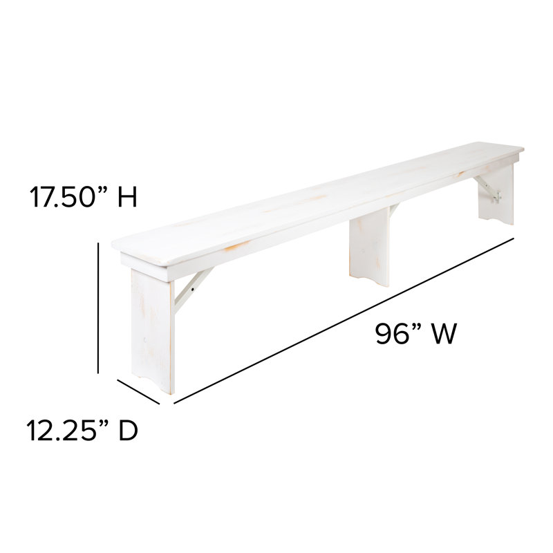 Dejon 8' x 40" Antique Rustic Folding Farm Table and Two Bench Set, 30"H x 96"L x 40"W, Brown