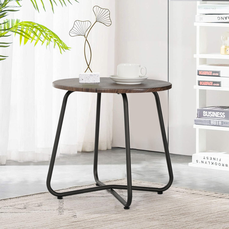 Artemus End Table, Brown Top/Black Base