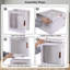 3 Tier Plastic Folding Stackable Storage Cabinet Set with Adjustable Shelves, Magnetic Doors and Wheels, 81QT and 126QT