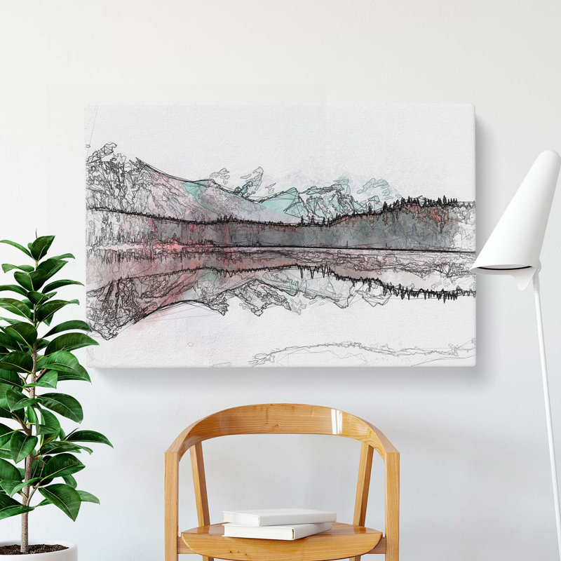 Lake Reflection In Abstract - Wrapped Canvas, 35cm H x 50cm W x 3cm D