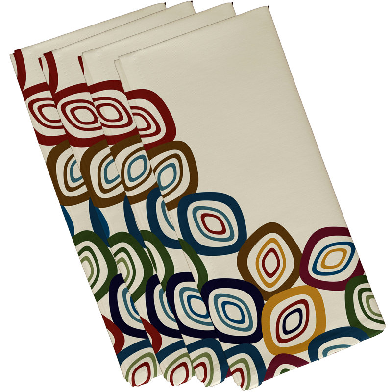 Serviette 22 po, L 18 po x L 18 po, Blanc cassé / Multicolore