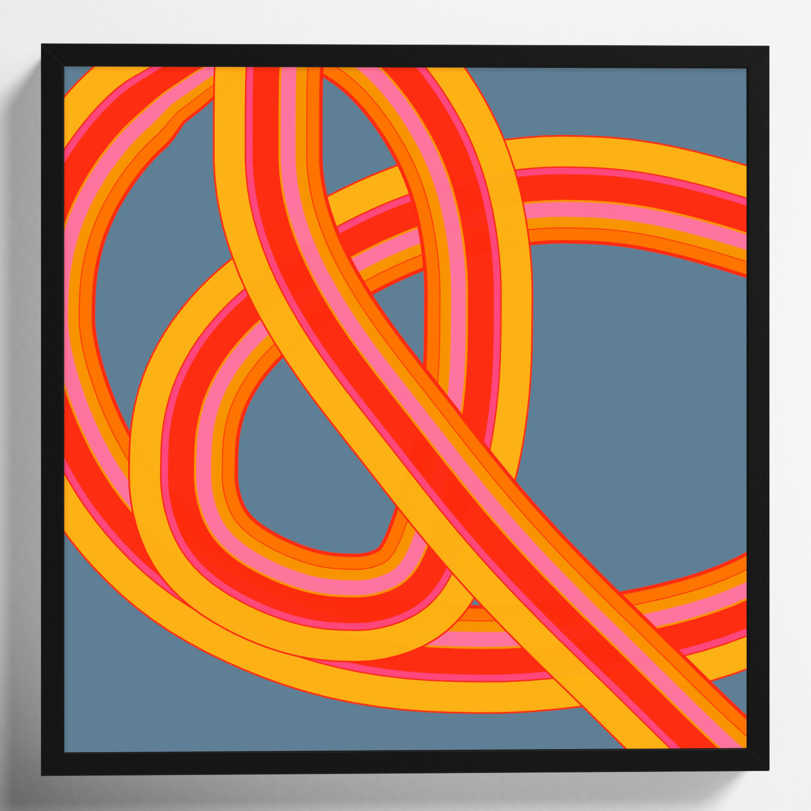 Twist Series I "Hawaiian Twist" Print, Black, 16" H x 16" W x 1.25" D