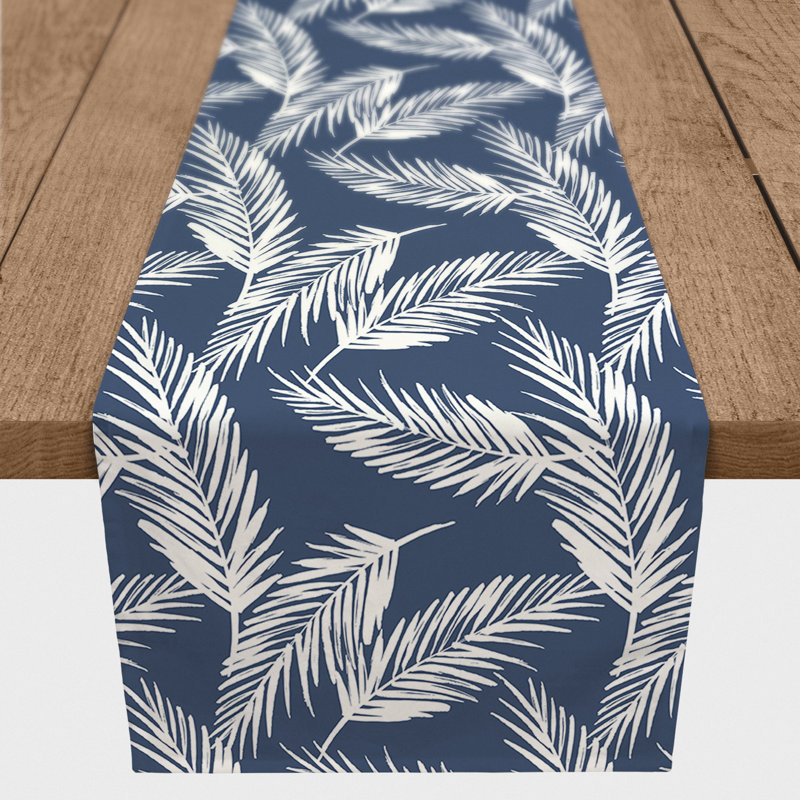 Chemin de table Akeylah, L 90 po x P 16 po, Bleu marine