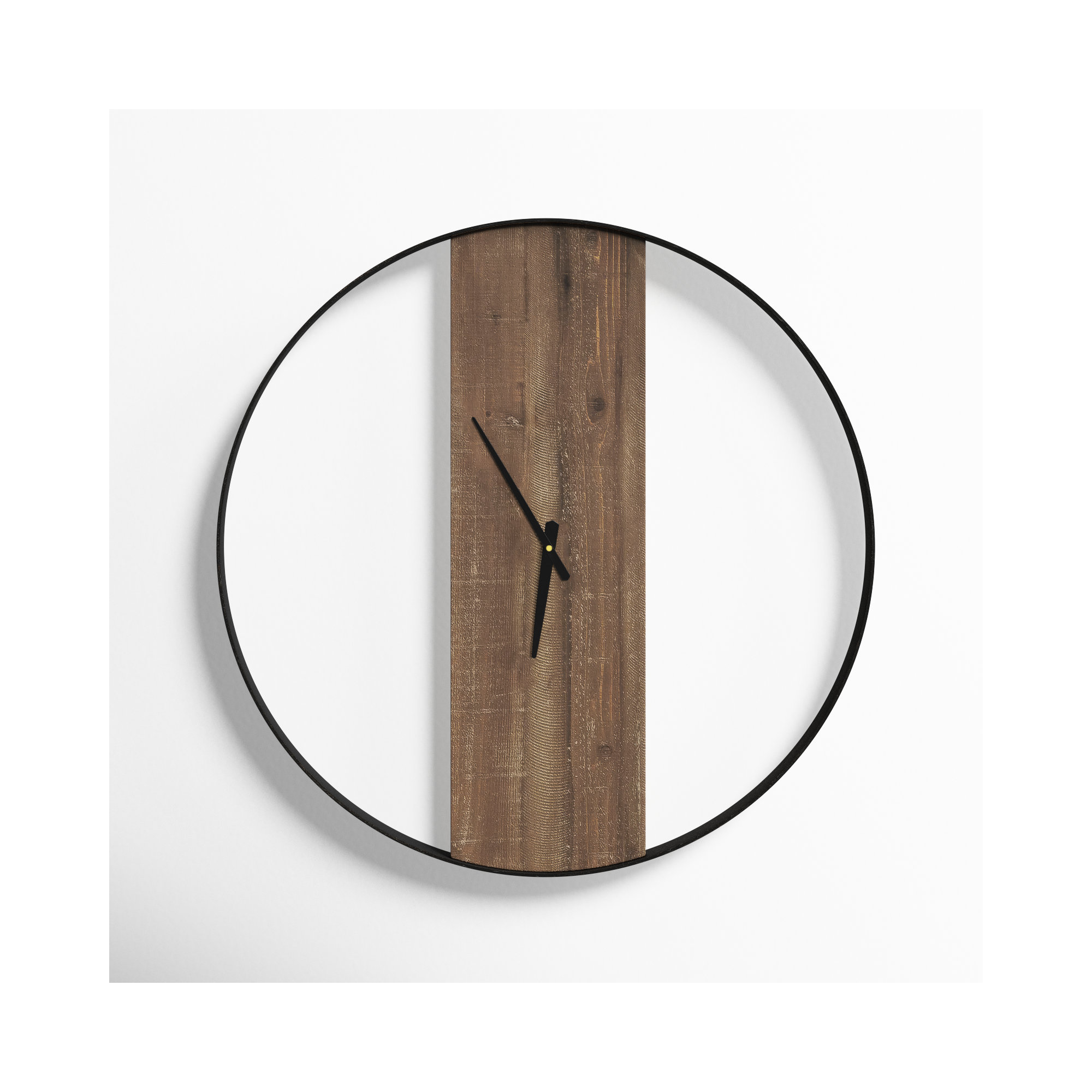 Gwennie Metal Wall Clock , 24" Diameter, Natural/Black