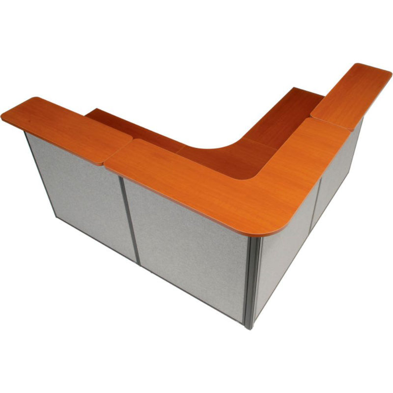 L-Shaped Synthetic Laminate Reception Desk, Grey