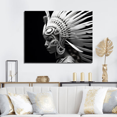 " Black And White Native Spirit Woman I "