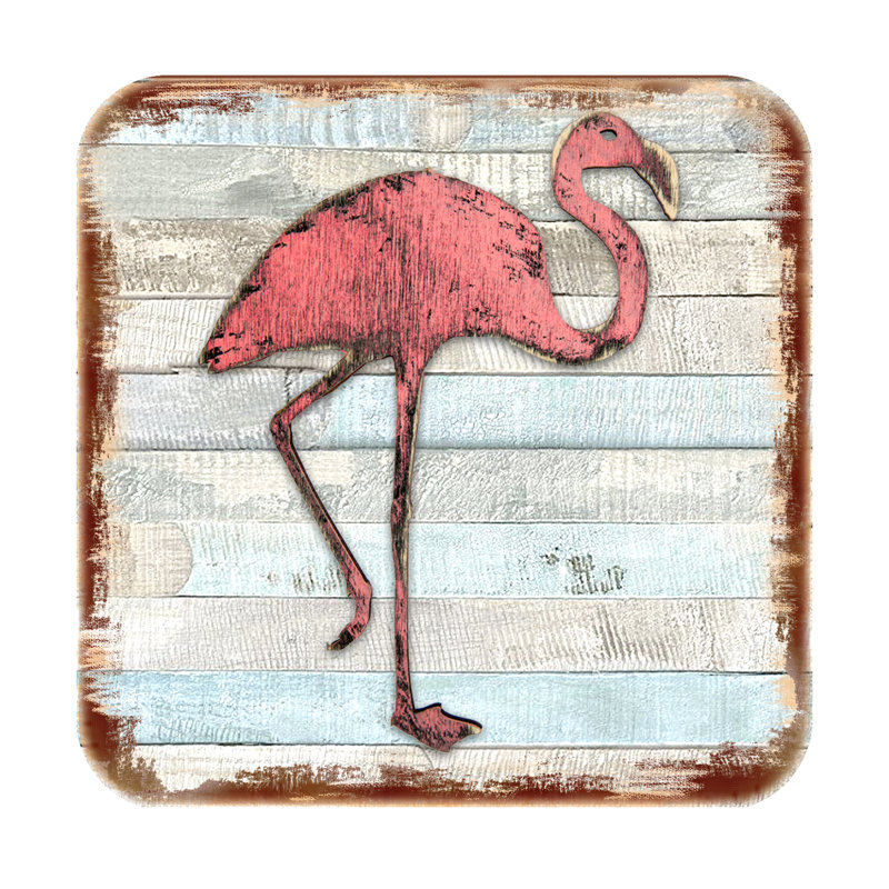 Sous-verre flamant rose