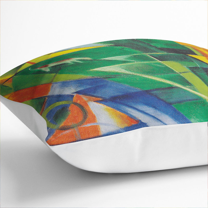 Landscape With Animals Square Throw Cushion, White, 40cm H x 40cm W x 15cm D
