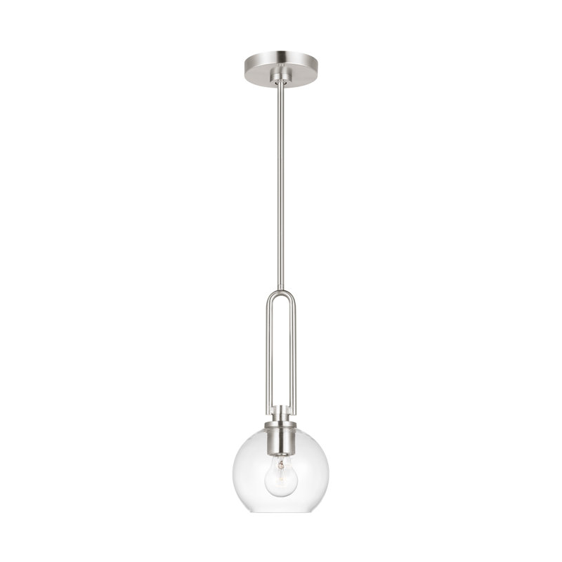 Luminaire suspendu sphère 1 lumière Hermina, Nickel brossé