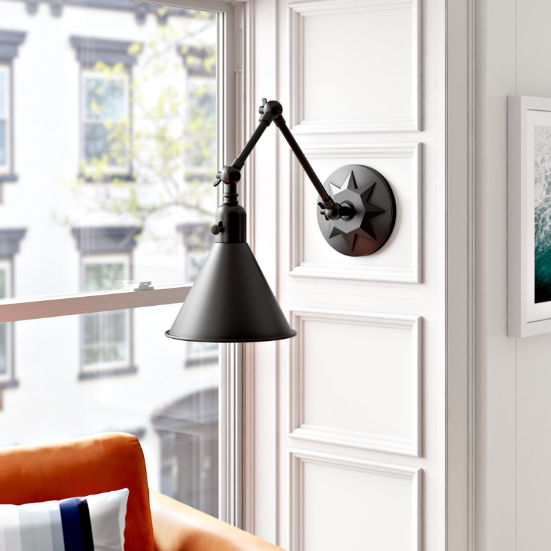 Cattina Swing Arm Sconce, Matte Black