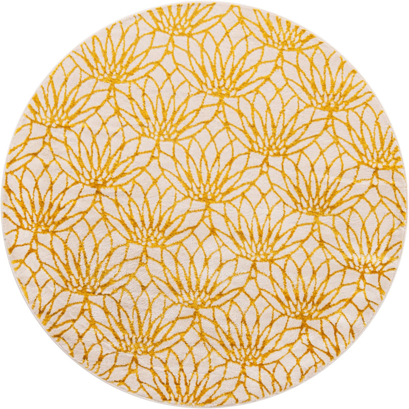 Glitzy Geometric Indoor Rug, Round 5'3"