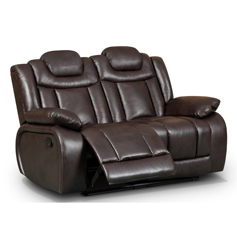 Galles 3 Seater Faux Leather Reclining Sofa, 2, Galles Brown Faux Leather