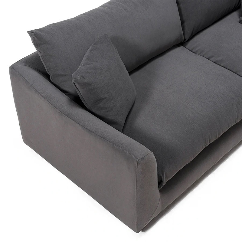 Canapé modulaire à accoudoirs évasés Dejah, Microfibre/microsuède gris