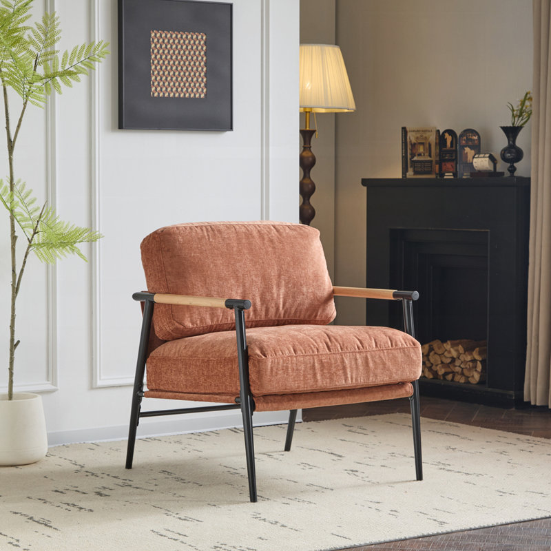 Chaise d'appoint Sabatio, Orange, Noir