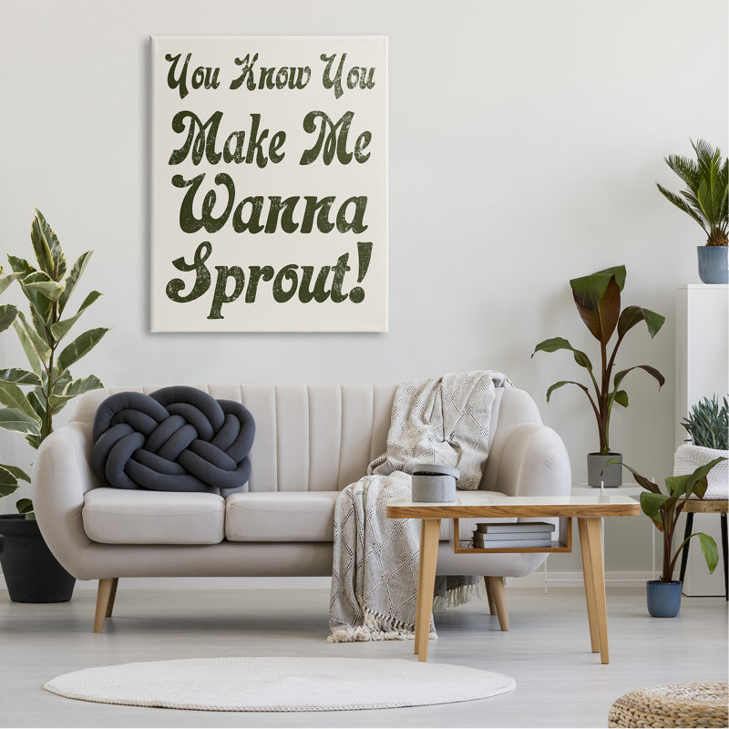 «Make Me Wanna Sprout Retro Gardener» par Lil 'Rue - impression, L 36 po x H 48 po, Toile tendue