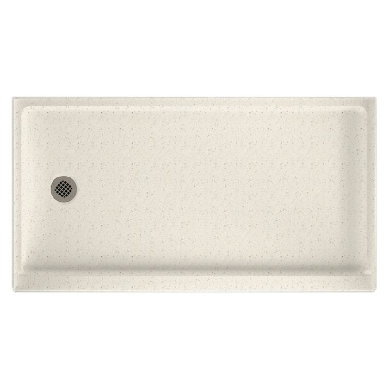 Base de douche 32 po x 60 po Solid Surface, Bisque, Côté gauche