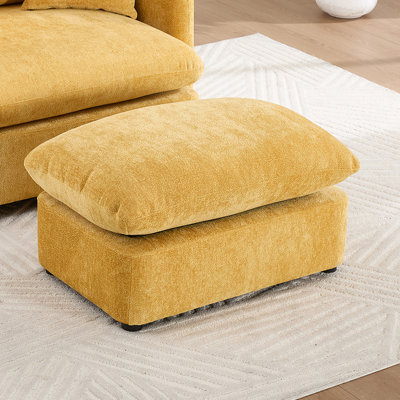 Repose-pieds modulaire en chenille 31,2 po avec pieds en bois massif