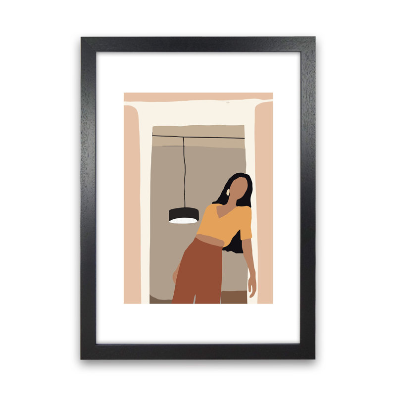 Mica Girl In Doorway N10 - Print, Black Framed, 84cm H x 59.4cm W x 3cm D