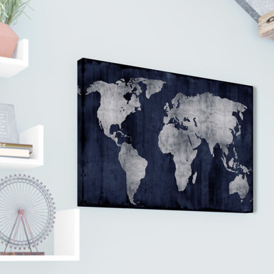 " The World - Silver On Blue " by Russell Brennan