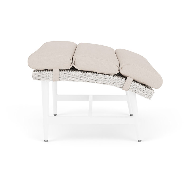 Cascade Outdoor Ottoman, Canvas Birds Eye, White