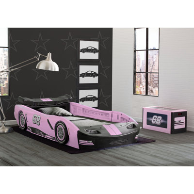 Ensemble de chambre à coucher pour lit simple 2 pièces Delta Children Turbo - comprend un lit de voiture de course et un matelas
