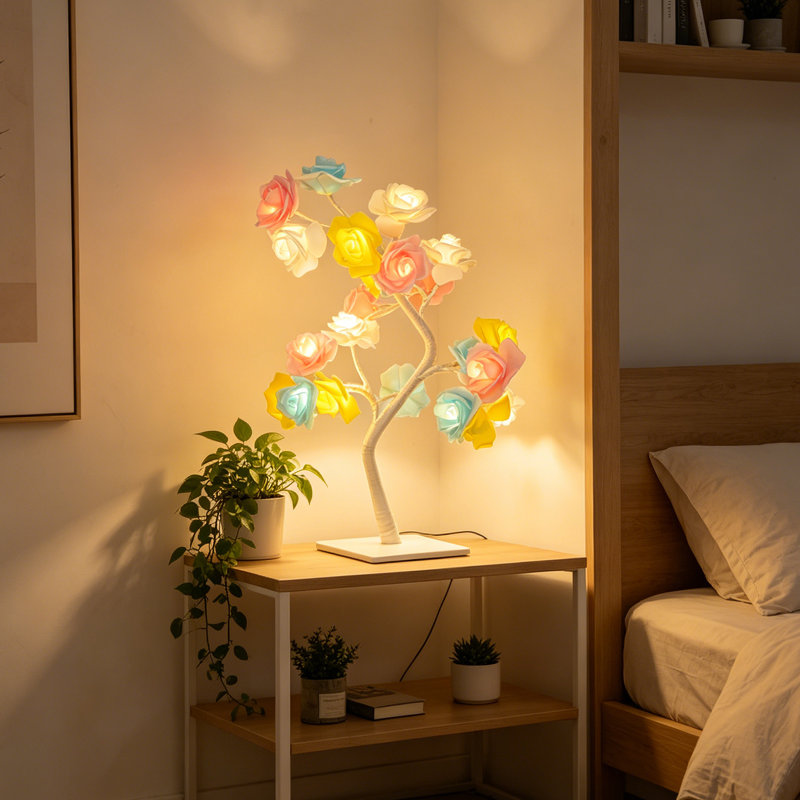 Adjustable Flower Tree Table Lamp, Usb Powered With Inline Switch