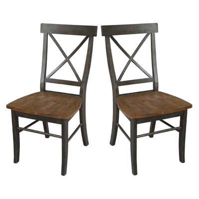 Chaise d'appoint en bois massif avec dossier croisé Dugazon Duante