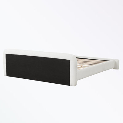 Grand lit tapissier avec tête de lit basse Boucle