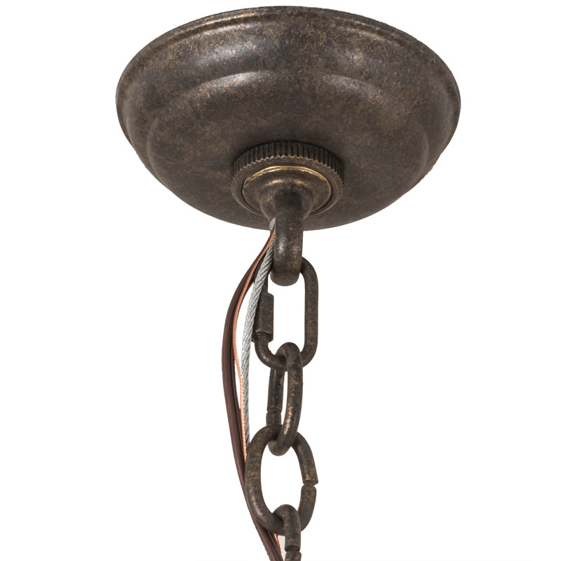 Citadel 6-Light Bronze and Clear Glass Lantern Chandelier
