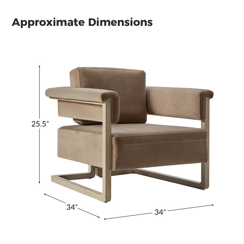 Chaise d'appoint en velours l 34 po avec pieds en bois massif Bassilly