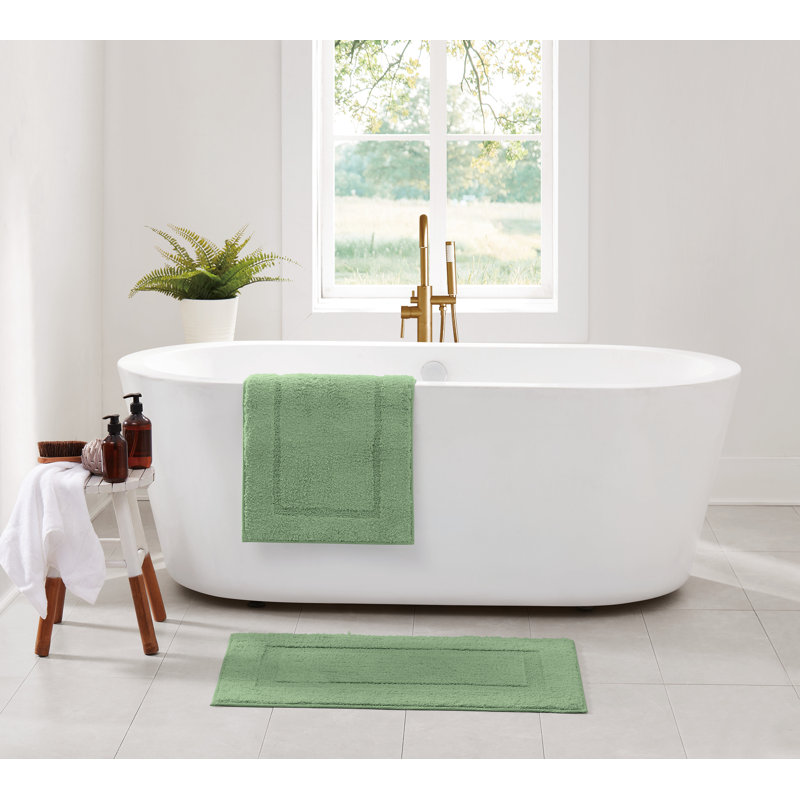  Cloud Bath Rug, 20x34 Rug 2 Pack, Green
