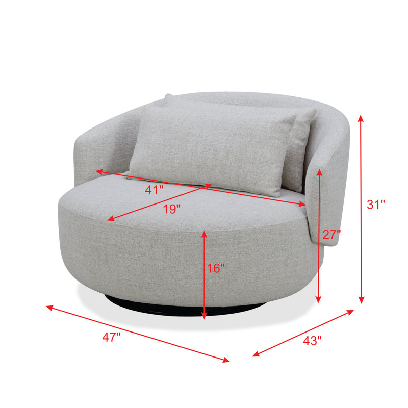 Chaise longue pivotante de 47 po Wyonda