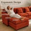 Canapé modulaire surdimensionné en chenille surdimensionné en U à assise profonde, canapé en nuage orange-794152017