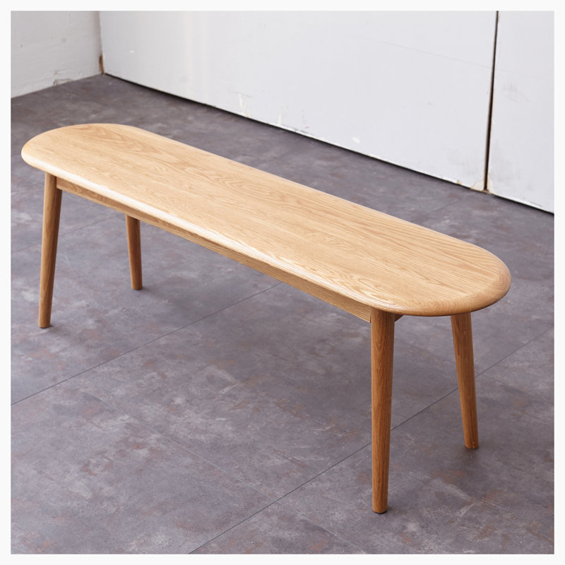 Keisey Solid Wood Bench Natural Oak Wood for Dining Bench Table Bench for Living Room , Oak, 16.14" H x 47.24" W x 11.81" D