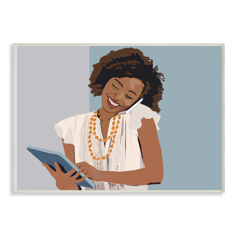 Portrait d'une femme professionnelle avec tablette, Plaque murale, H 10 po x l 15 po