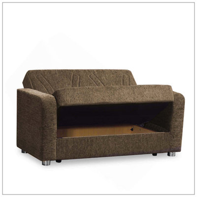 Upholstered Convertible Loveseat With Storage