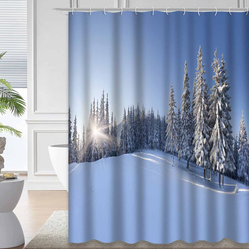 Rideau de douche Winter Morning, L 72 po x l 84 po