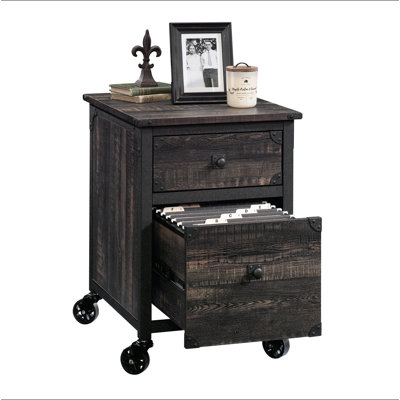 File Pedestal with Smooth-Glide Drawer, Dark Oak finish