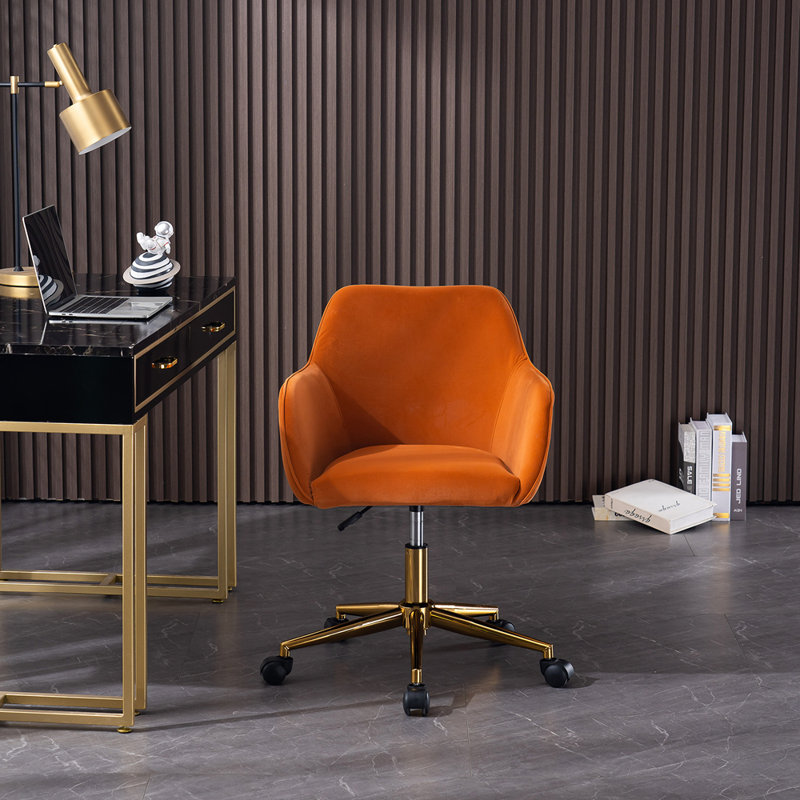 Maxton Velvet Office Chair, Orange, Velvet