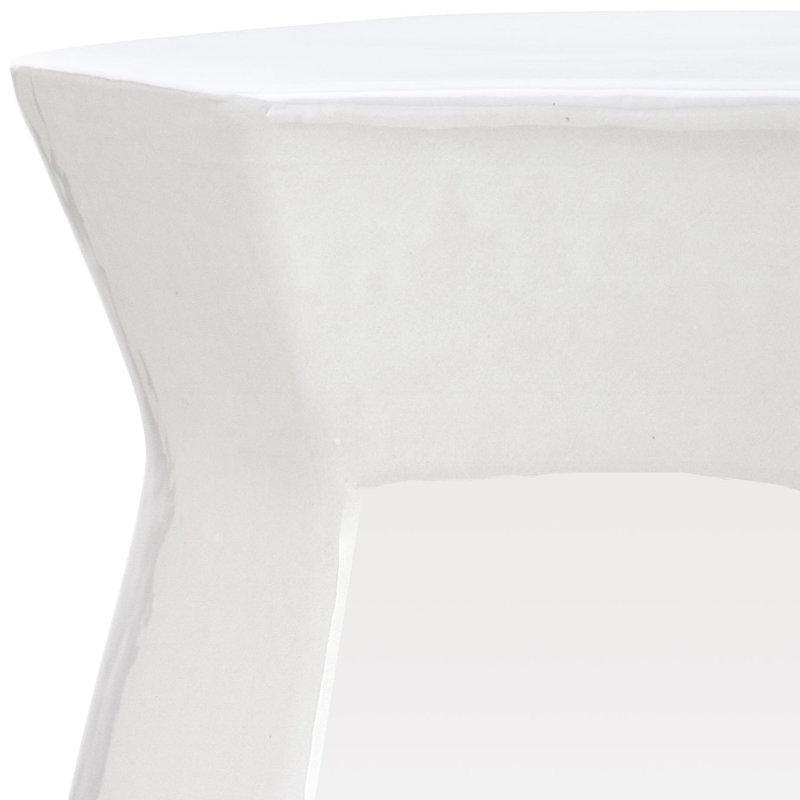 Tabouret de jardin en céramique Debrorah, Blanc