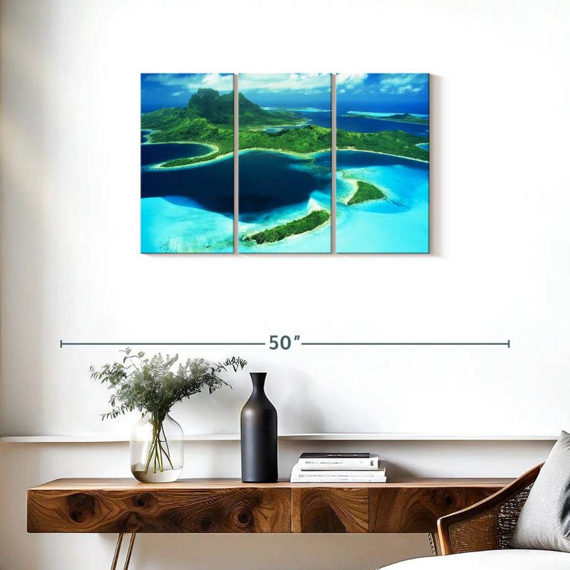 Gillard Bora Bora vue d'en haut, H 20 po x l 33 po