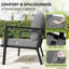 Causeuse d'extérieur en aluminium 1 pièce avec coussins gris Heim-122506434