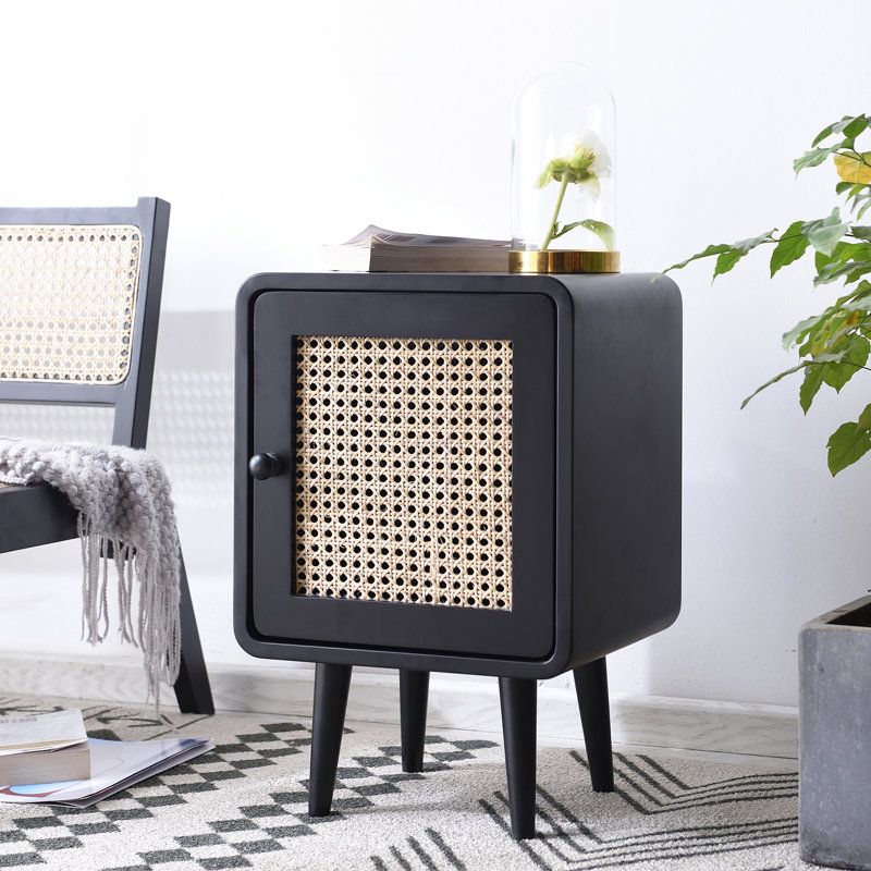 Brie 30 cm W Bedside Table, Black