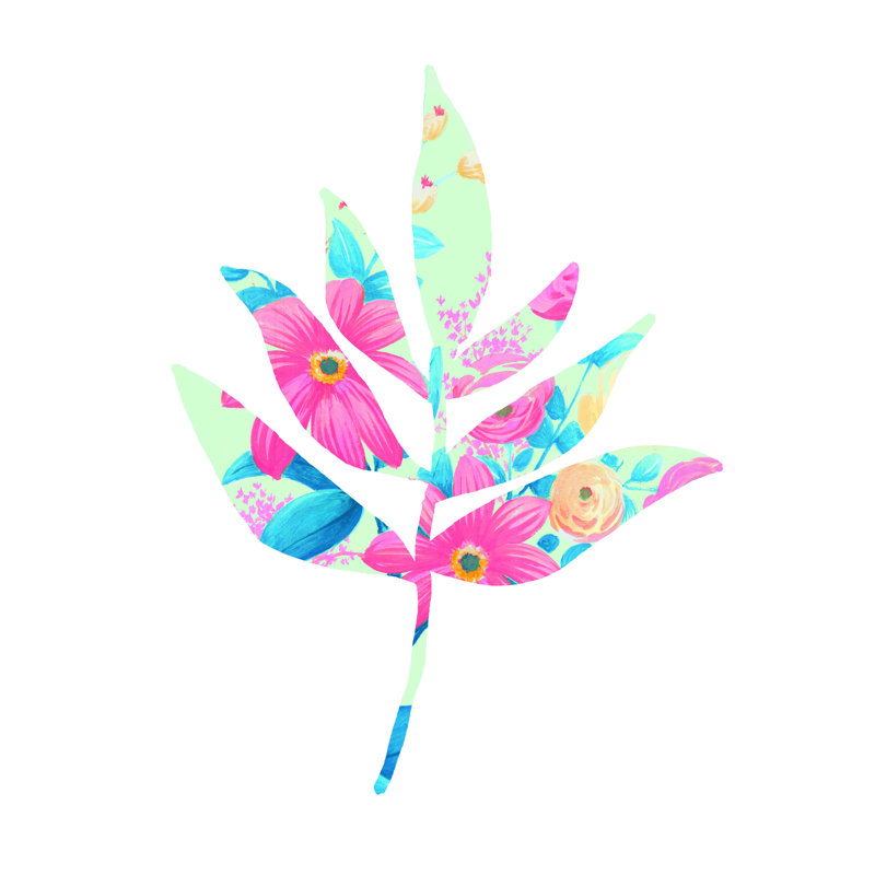 Motif floral - impression sur toile tendue, H 16 po x l 12 po