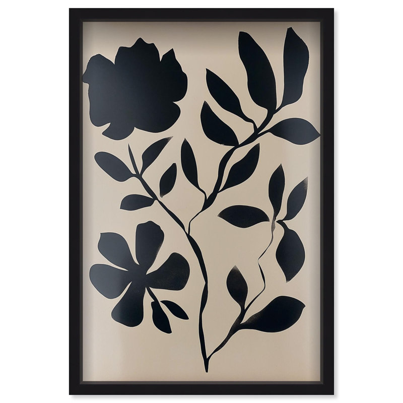 Oliver Gal Shrouded Bloom I Floral and Botanical - Luxury Shadowbox Framed Wall Art, Black, 55" H x 37" W